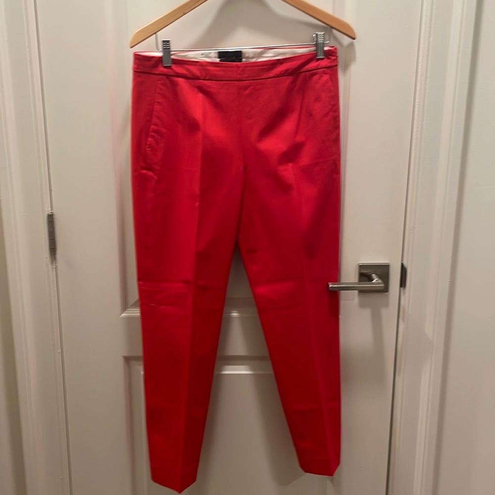 J. Crew Red Cropped Ankle Pants